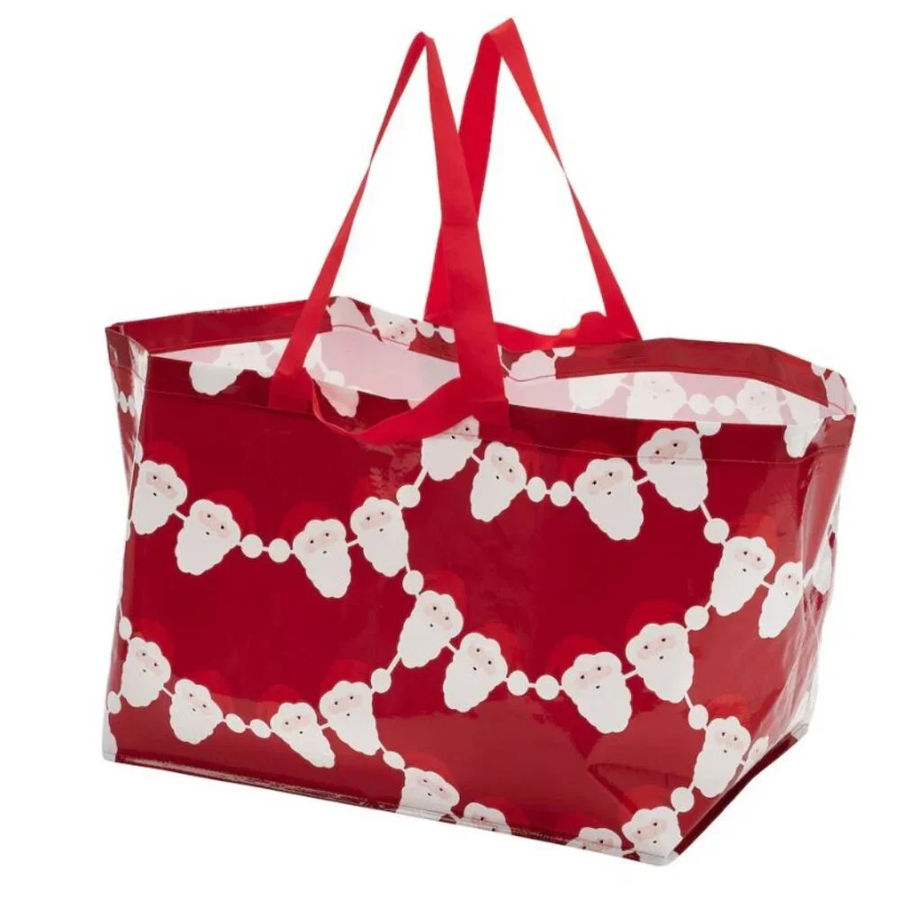 NEW Ikea Vinterfint Red and White Santa Pattern 19 Gal Large Shopping Bag